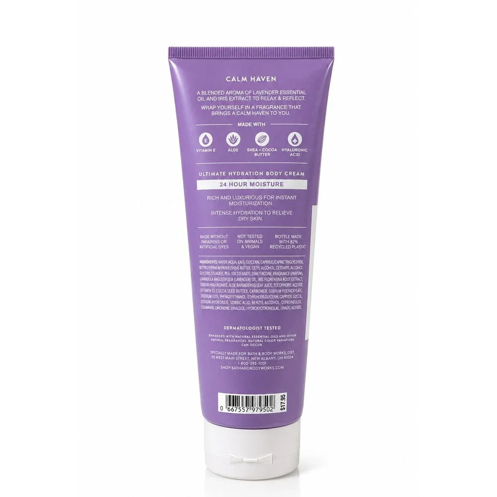 BATH & BODY WORKS AROMATHERAPY CALM HAVEN LAVENDER & IRIS MOISTURIZING CREAM